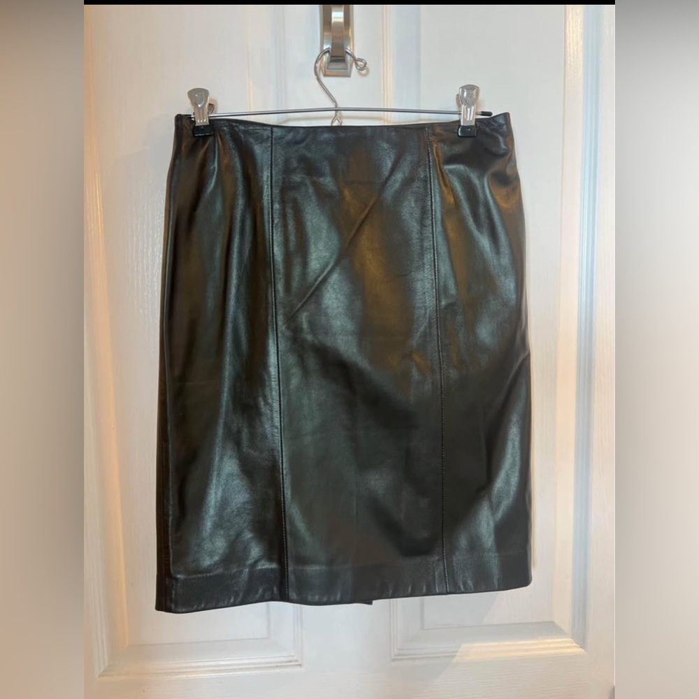 Talbots Brown Leather Skirt